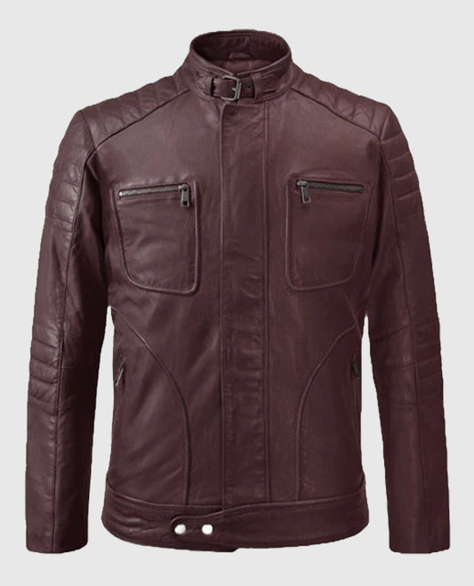 Firefly Moto Burgundy Biker Leather