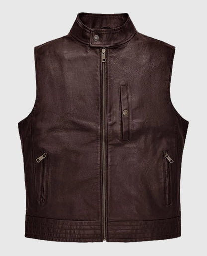 Men’s Road Shaper Dark Brown Leather Vest