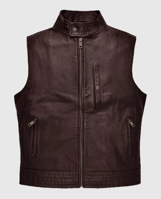 Men’s Road Shaper Dark Brown Leather Vest