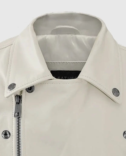 Nick Jonas White Leather Jacket