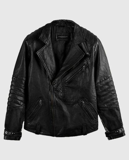 David Beckham Black Leather Jacket