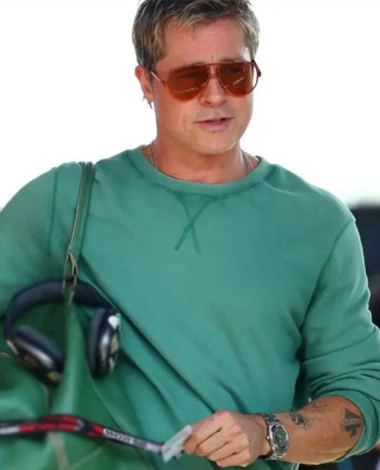 F1 The Movie Brad Pitt Green Sweatshirt