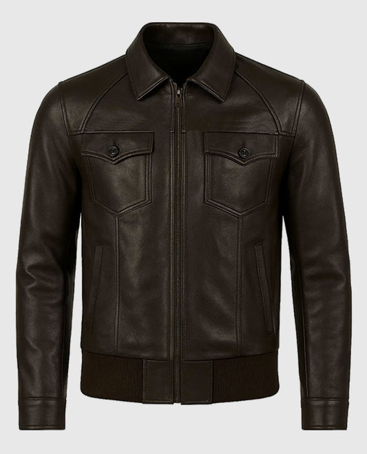 David Beckham Brown Leather Jacket