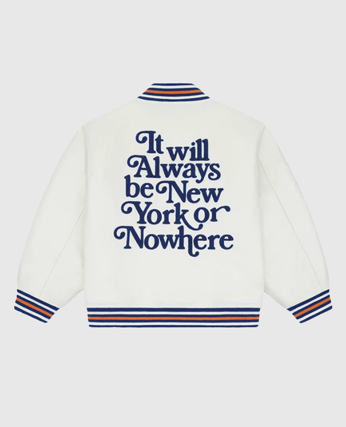 New York or Nowhere Nyon x Mets Motto Varsity Jacket