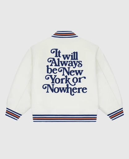 New York or Nowhere Nyon x Mets Motto Varsity Jacket