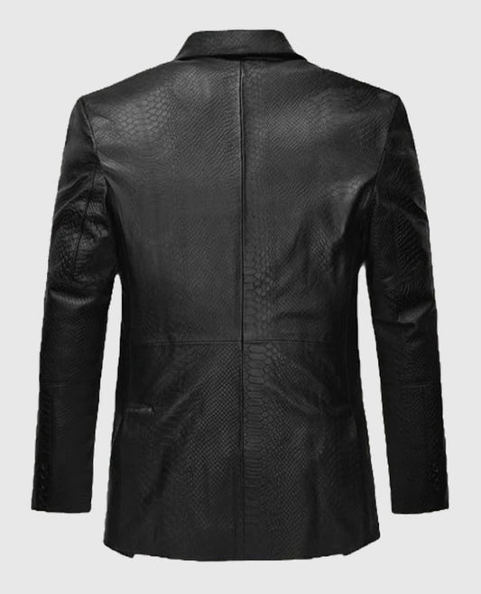 Men's Black Python Catwalk Leather Blazer