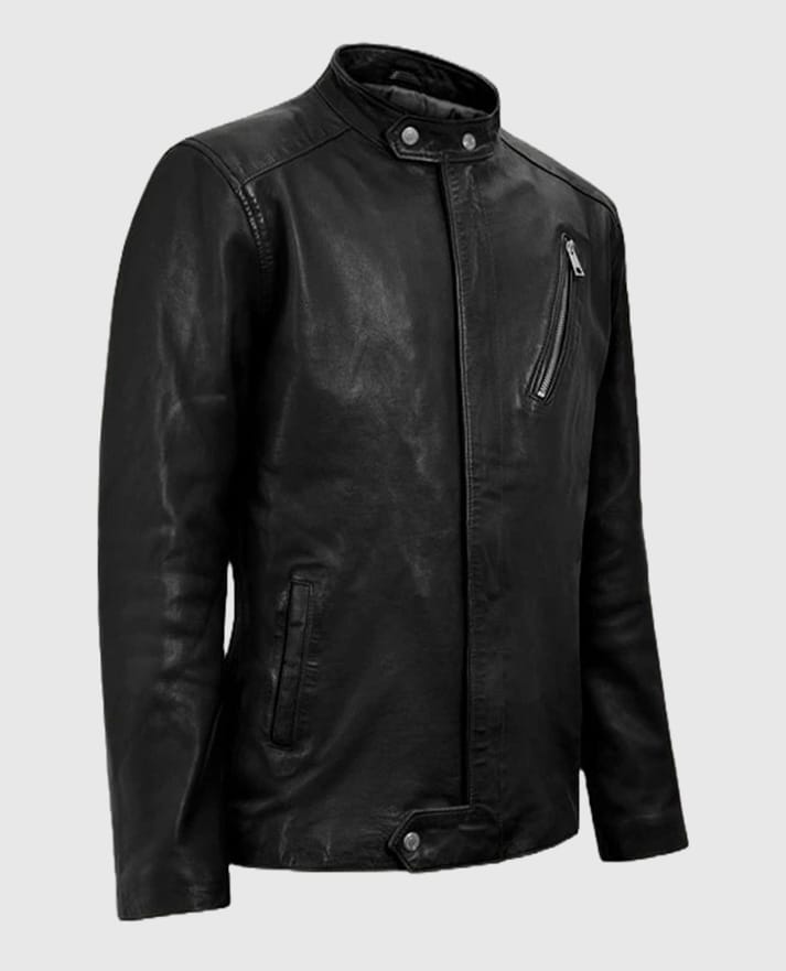 Men's Motorad Black Biker Leather Jacket