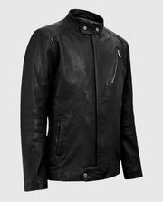 Men's Motorad Black Biker Leather Jacket