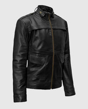 Men's Military Inspired Leather Jacket 