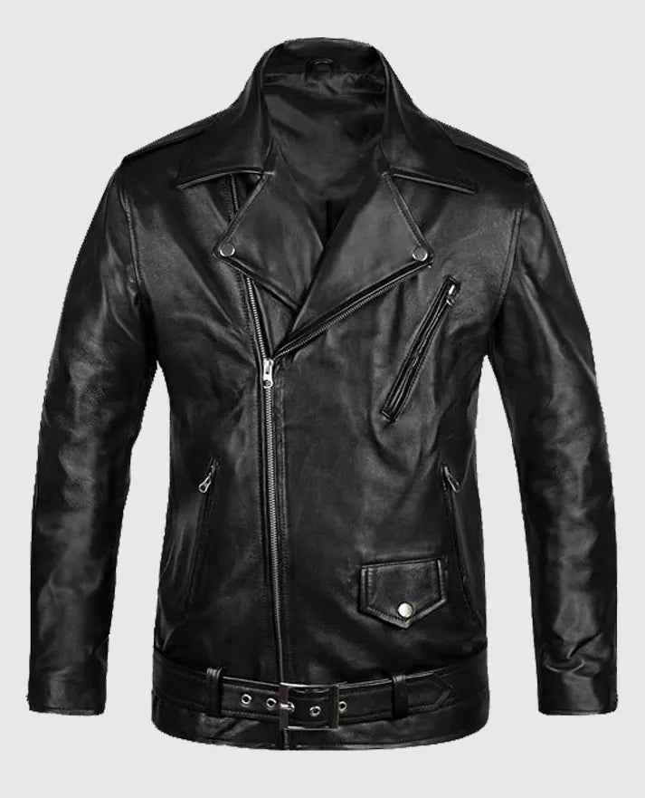 Men’s Biker Black Leather Jacket 