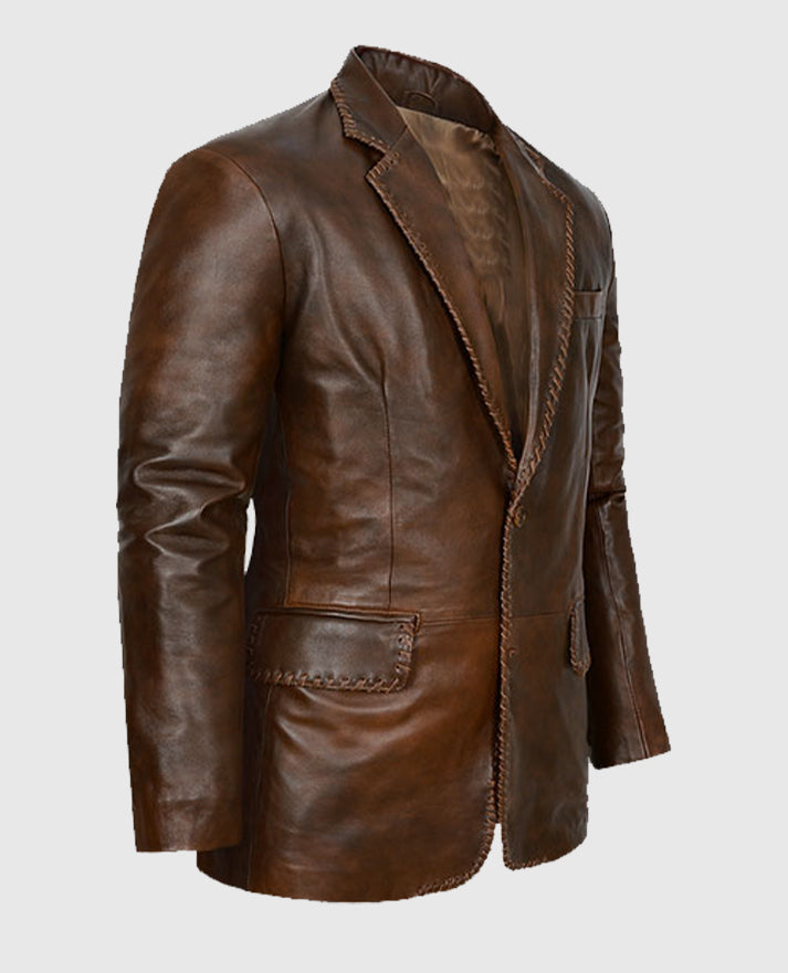 Men's Spanish Brown Medieval Leather Blazer