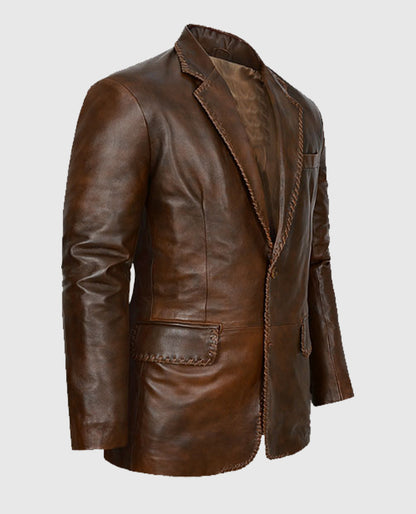 Men's Spanish Brown Medieval Leather Blazer