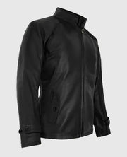 Men's Black Cafe Racer Leather Jacket 