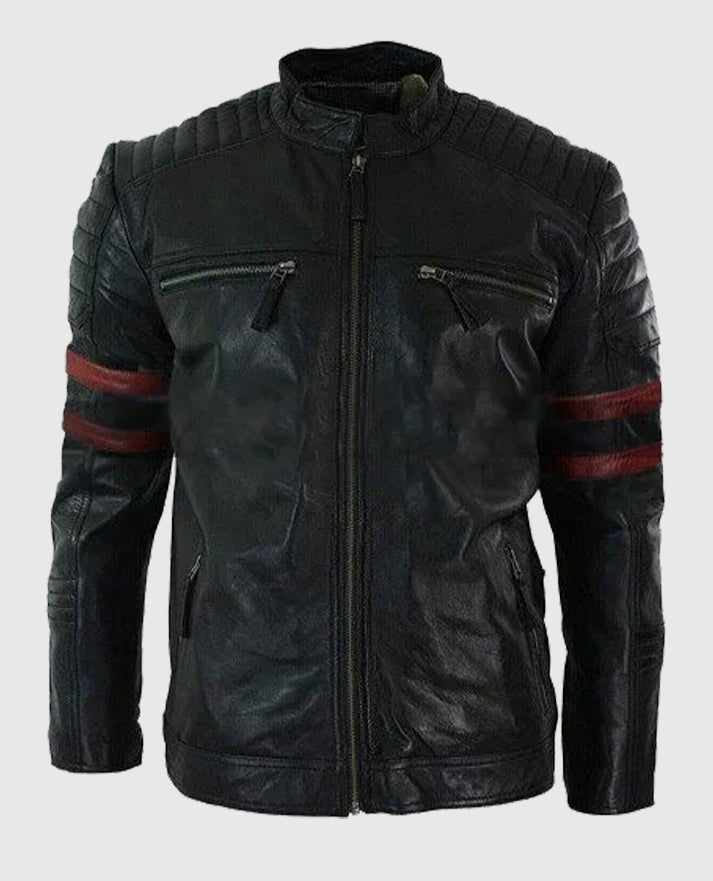 Fight Club Tyler Durden Retro Red and Black Leather Jacket