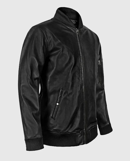 Men's MA-1 Bomber Leather Jacket