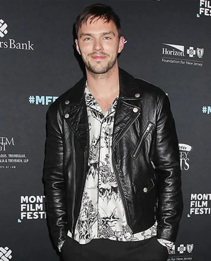 Nicholas Hoult Black Leather Jacket