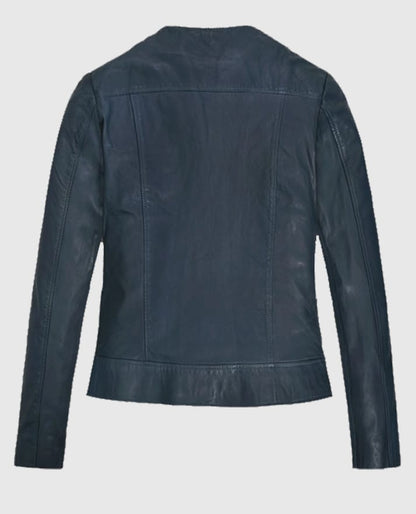 Soft Winsor Blue Washed & Wax Leather Jacket