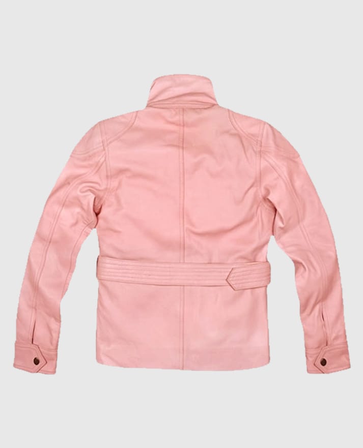 Women's Light Pink Leather Jacket
