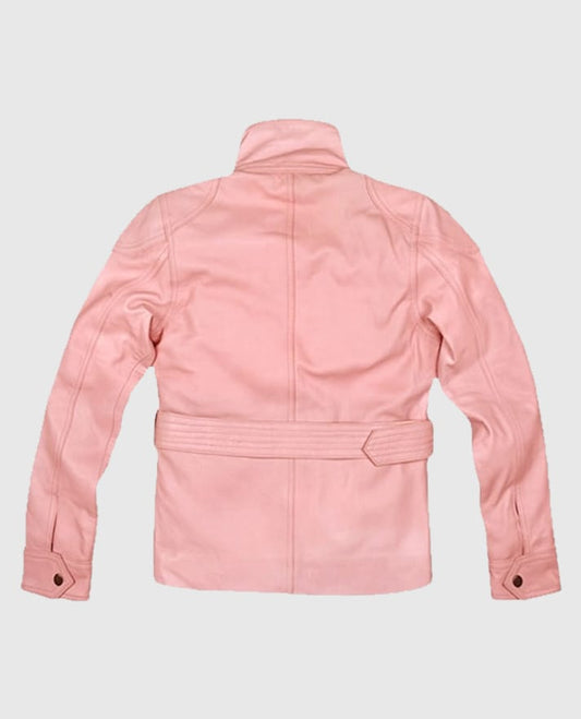 Women's Light Pink Leather Jacket