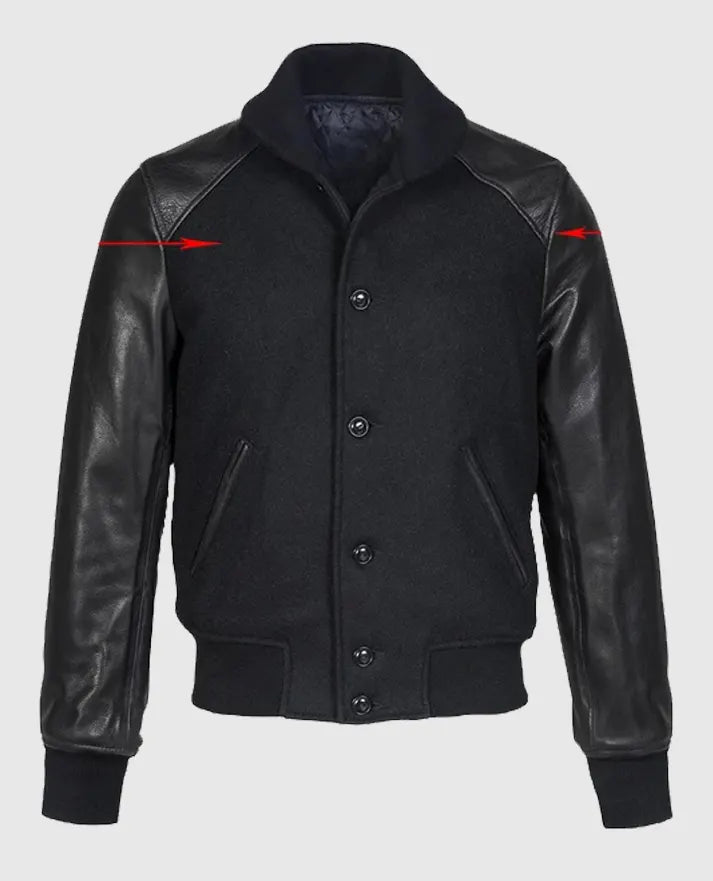 Men’s Black Varsity Leather Jacket