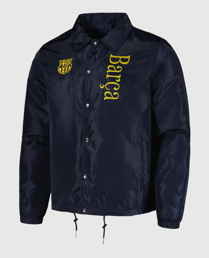 Navy Barcelona Coaches Full Snap Jacket