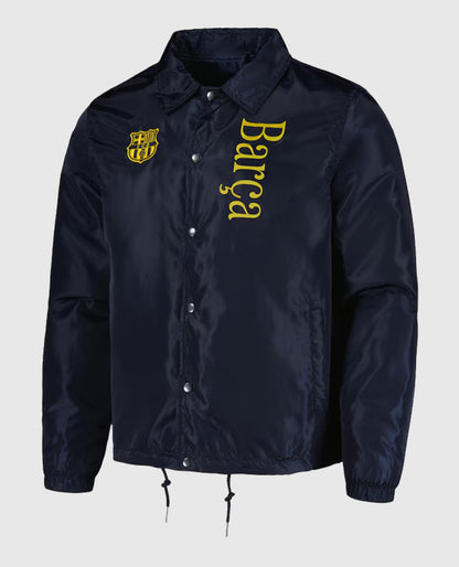 Navy Barcelona Coaches Full Snap Jacket