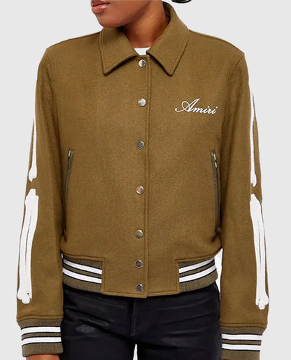 Amiri Bones Letterman Wool Jacket