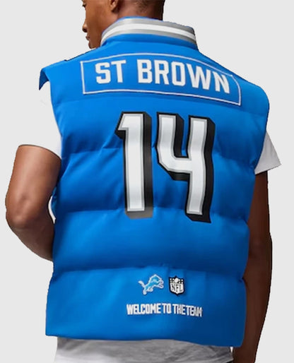 Jared Goff Detroit Lions Off Season Player Puffer Vest