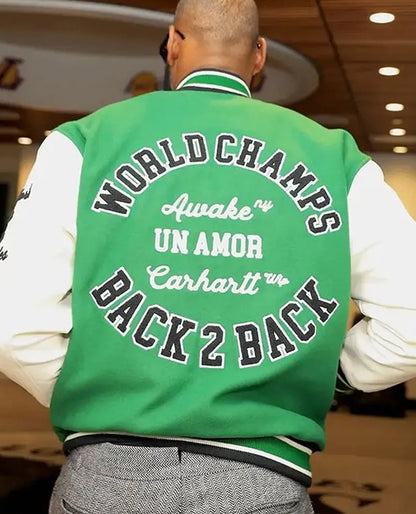 LeBron James Green And White Bomber Jacket