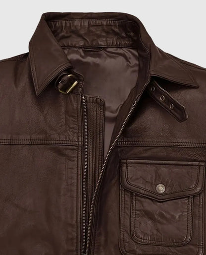 Men's Retro Style Brown Leather Jacket