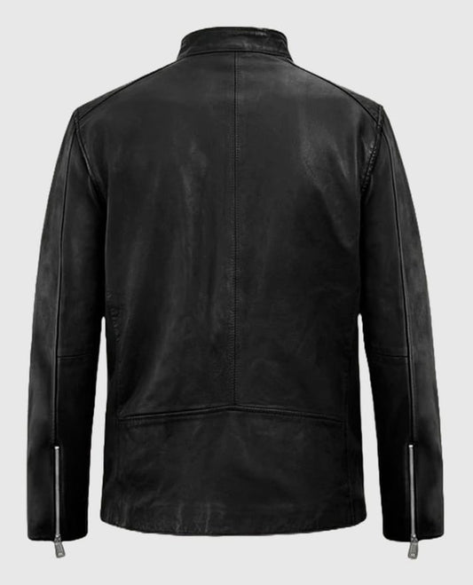 Men's Motorad Black Biker Leather Jacket