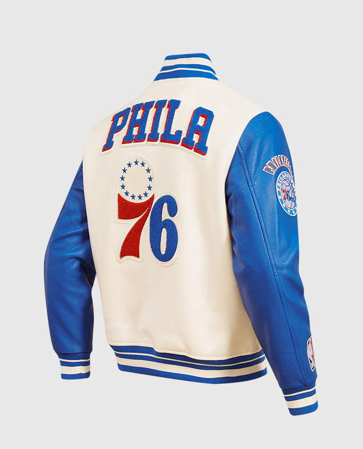 NBA Philadelphia 76ers Men's Rib Wool Varsity Jacket