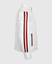 Men’s White Biker Leather Jacket