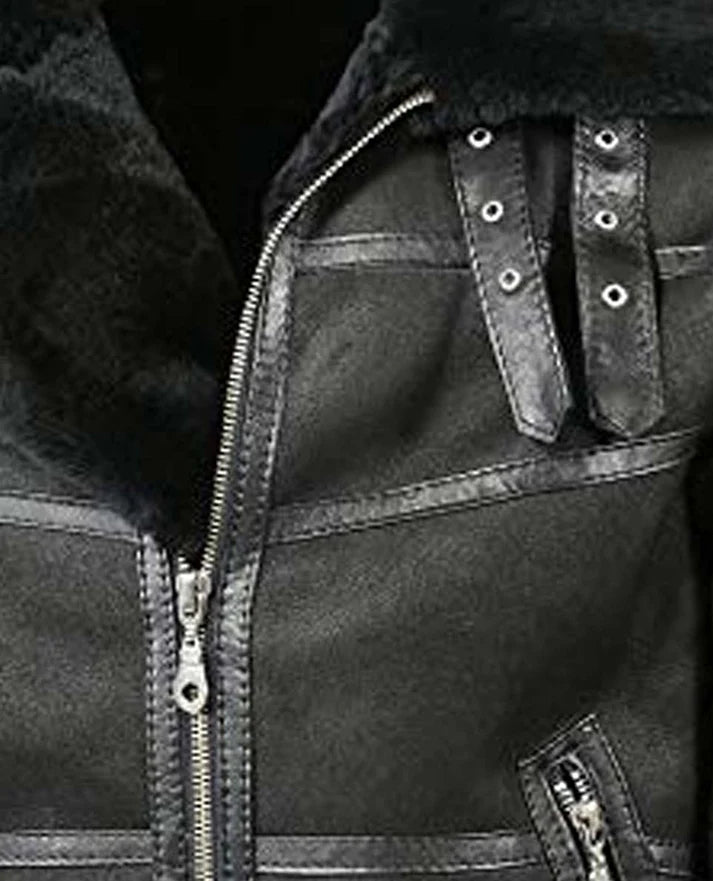 Men's Aviator B16 Sheepskin Black Shearling Jacket