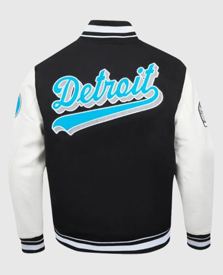 Detroit Lions Script Tail Classic Rib Varsity Jacket