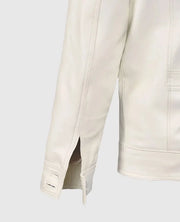 Men's Shirt Collared Motorcycle Leather Jacket