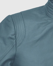 Davin Men’s Blue Leather jacket