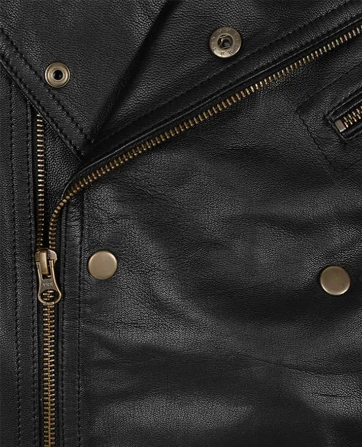 Men’s Black Biker Leather Jacket