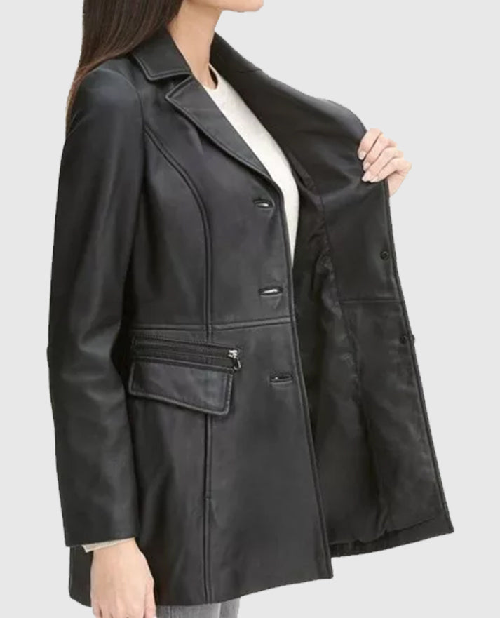 Women’s Black Petite Trench Coat