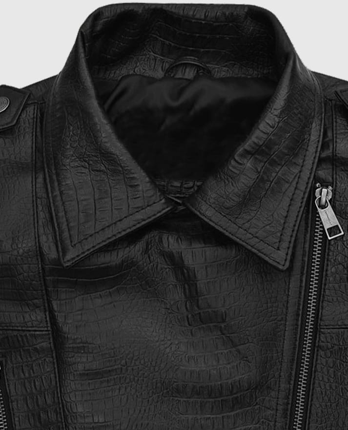 Men’s Crocodile Pattern Biker Leather Vest