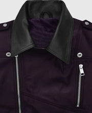 Men’s Two-Tone Purple and Black Biker Leather Vest