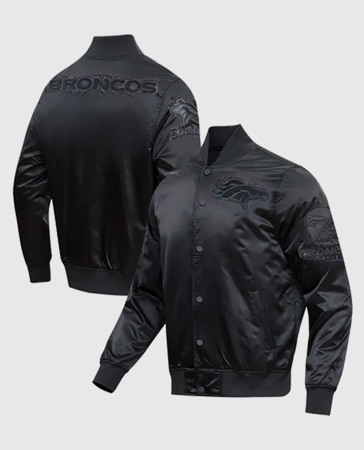 Denver Broncos Triple Black Varsity Jacket