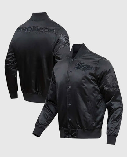 Denver Broncos Triple Black Varsity Jacket