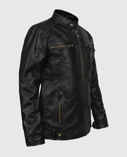 Men’s Motorcycle Black Leather Jacket