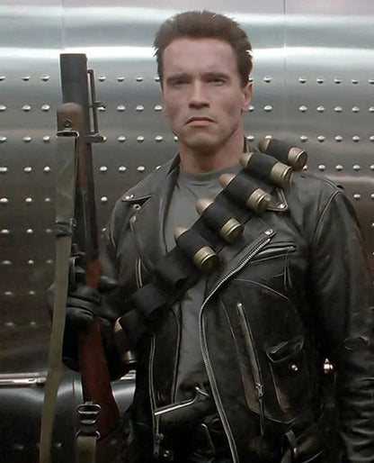 Terminator 2 Arnold Schwarzenegger Leather Jacket