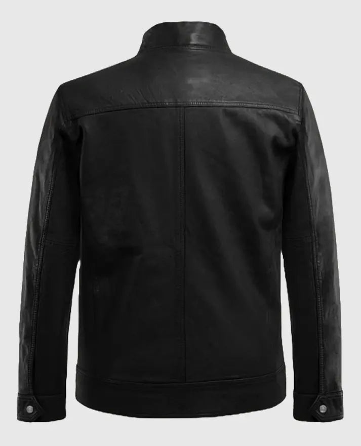 Men's Thunder Storm Black Biker Leather Jacket - second image