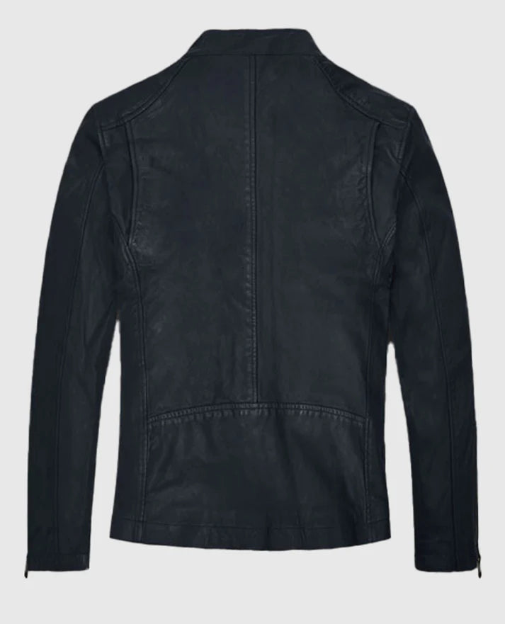 Jim Carrey Blue Leather Jacket