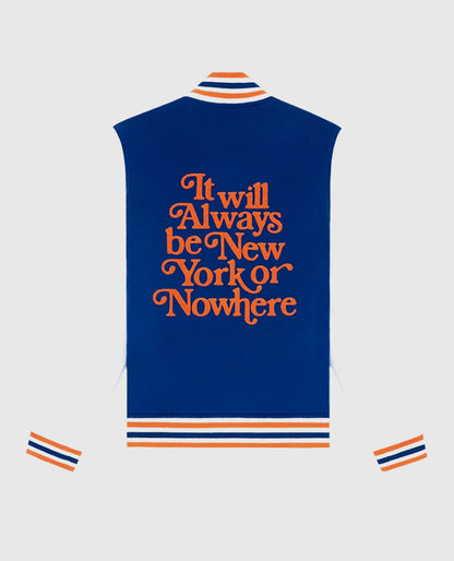New York or Nowhere Nyon x Mets Motto Varsity Jacket