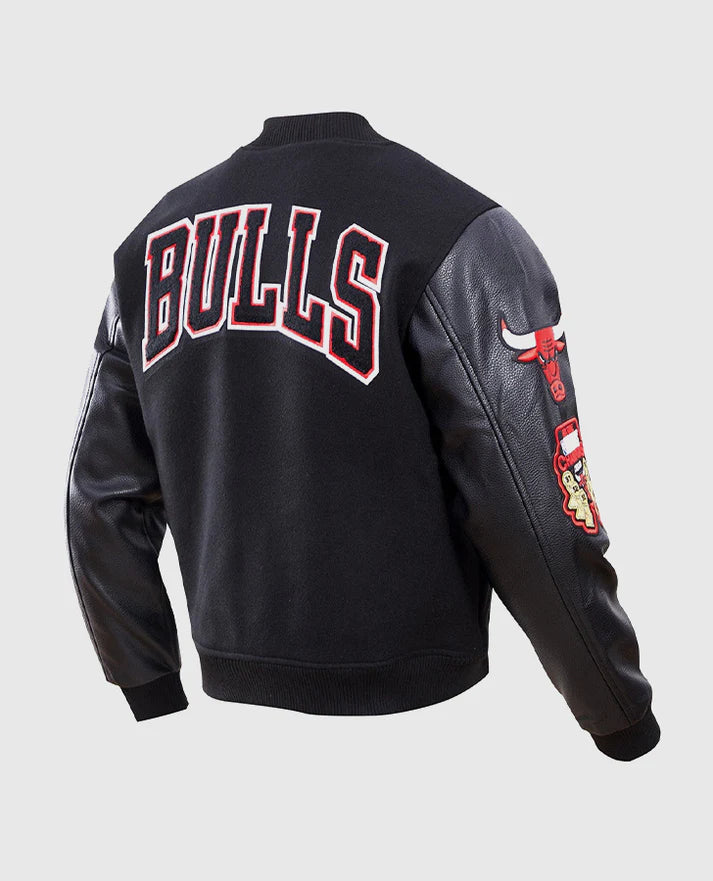 NBA Chicago Bulls Men's Black Varsity Jacket