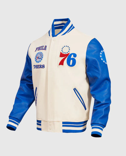 NBA Philadelphia 76ers Men's Rib Wool Varsity Jacket